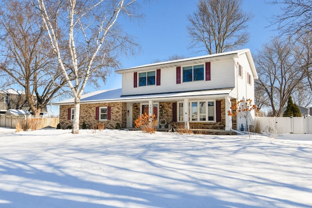 view of front property with covered porch