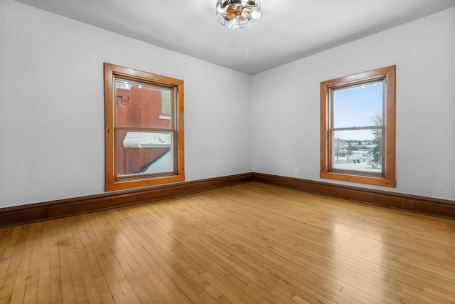 empty room featuring light hardwood / wood-style flooring