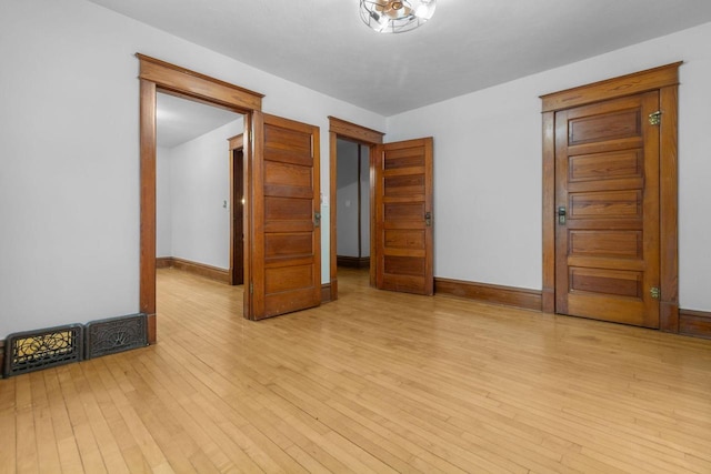 interior space with light hardwood / wood-style flooring