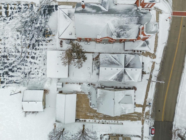 view of snowy aerial view