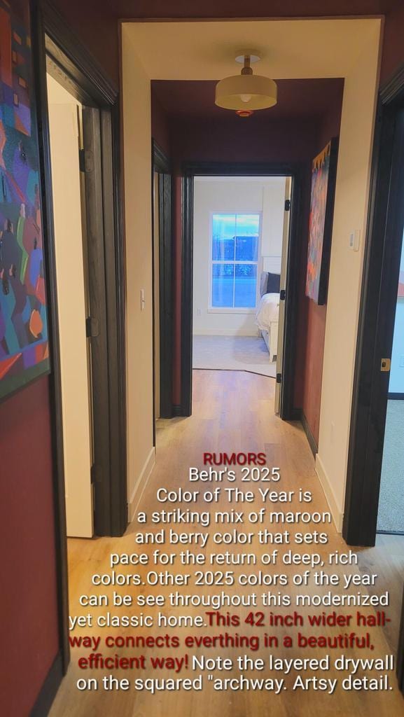 hallway featuring light hardwood / wood-style flooring