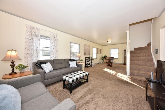 view of carpeted living room