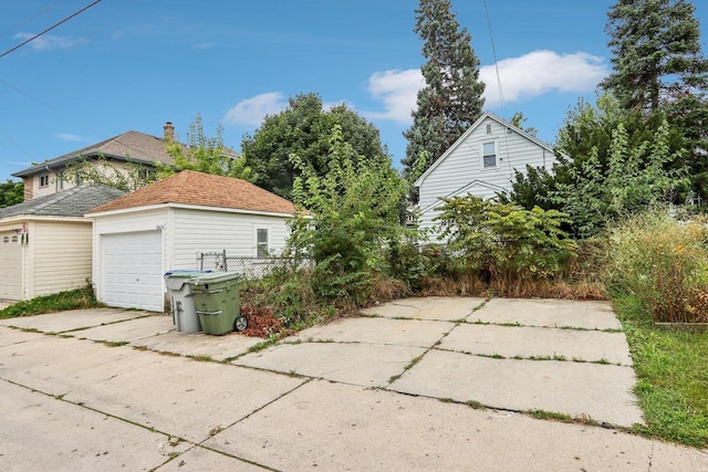 exterior space featuring a garage