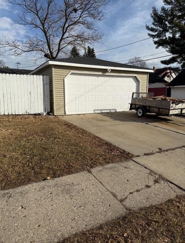 view of garage