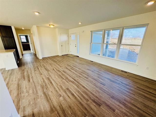 unfurnished living room with light hardwood / wood-style floors and a wealth of natural light