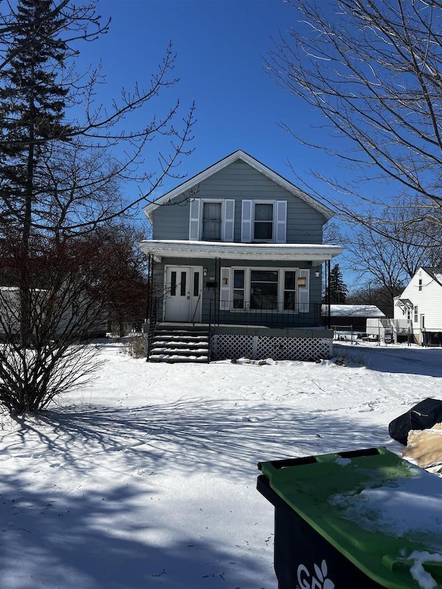 view of front of property featuring covered porch