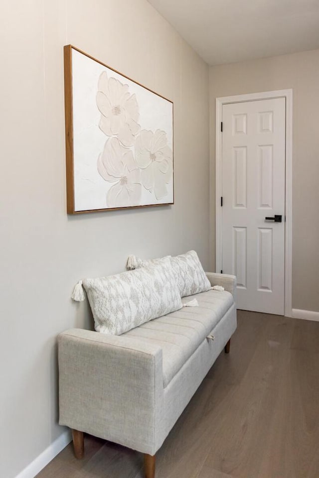 sitting room featuring hardwood / wood-style flooring