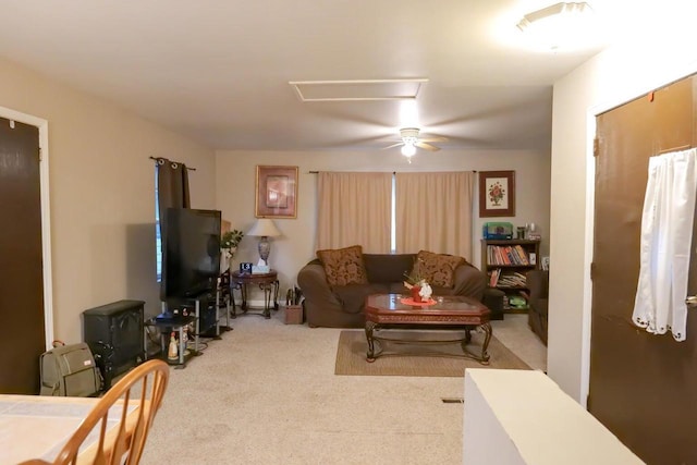 living room with carpet floors