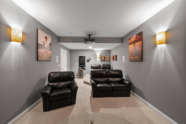 cinema featuring carpet flooring and ceiling fan