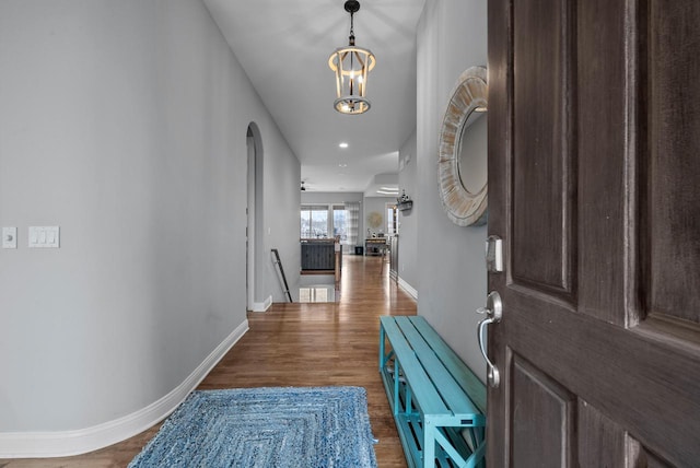 entrance foyer featuring dark hardwood / wood-style flooring