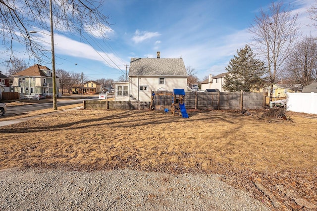 view of yard featuring a playground