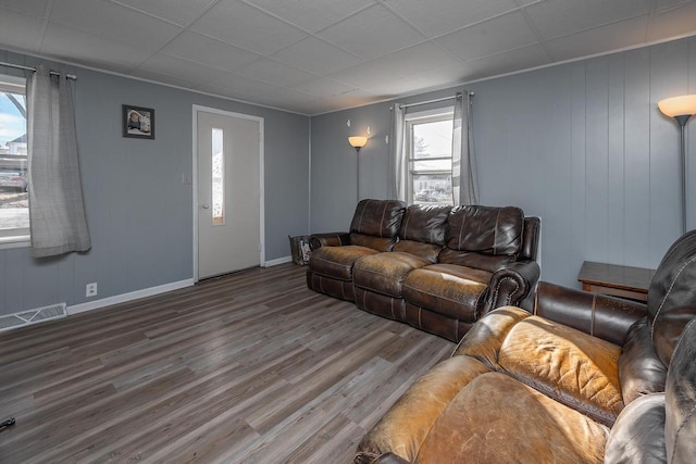 living room featuring hardwood / wood-style floors