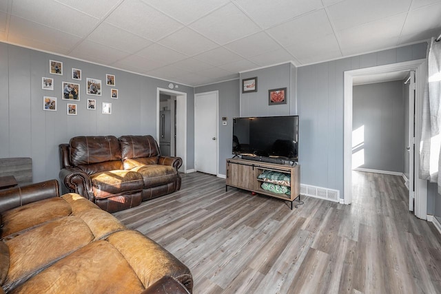 living room with wood-type flooring