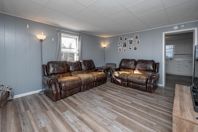 living room featuring hardwood / wood-style flooring