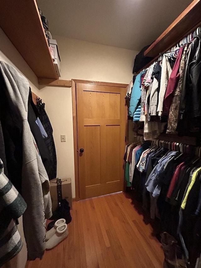 spacious closet with light wood-type flooring