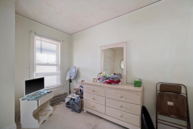 view of carpeted home office