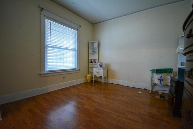 interior space with dark hardwood / wood-style flooring