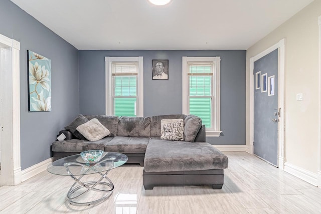 living room featuring plenty of natural light