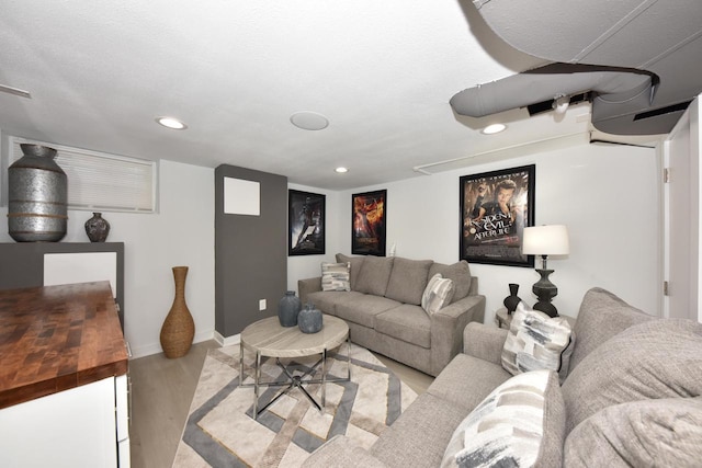 living room featuring light hardwood / wood-style flooring