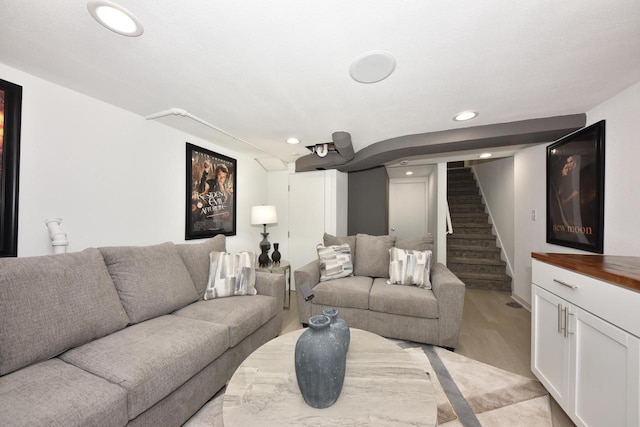 living room featuring light hardwood / wood-style flooring