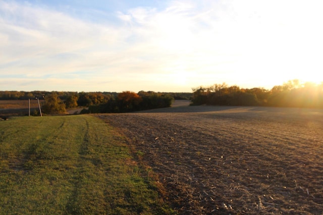 view of road with a rural view