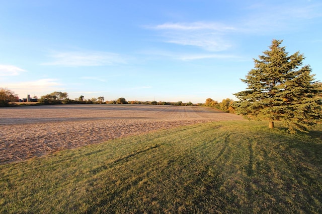 view of yard with a rural view