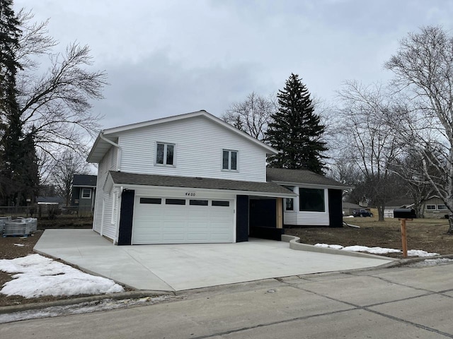 view of front property with a garage