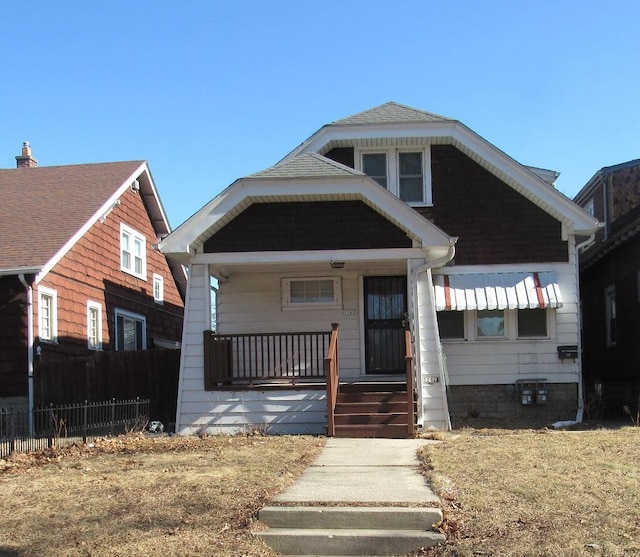 view of front facade featuring a porch