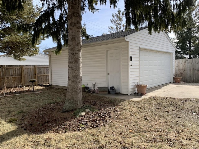 view of garage