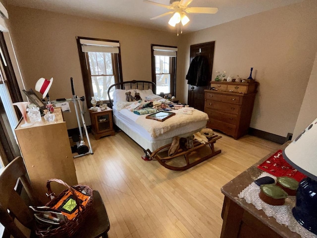 bedroom featuring light hardwood / wood-style flooring