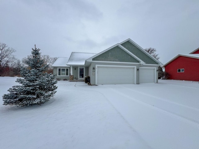 view of front of house with a garage