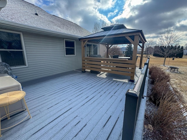 deck featuring a gazebo