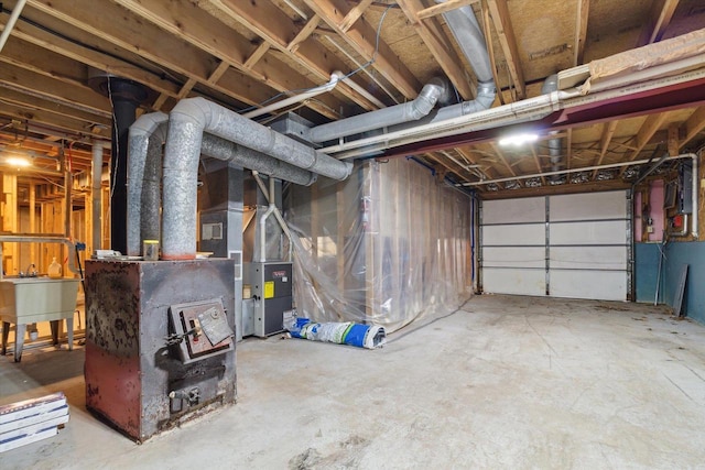 basement with sink