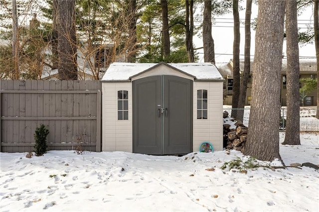 view of snow covered structure