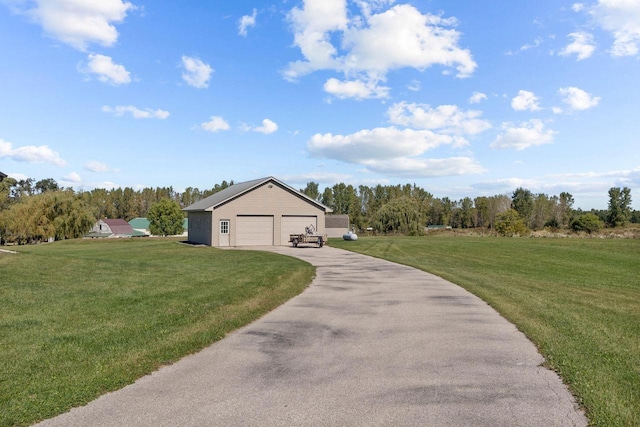 view of side of property with a lawn