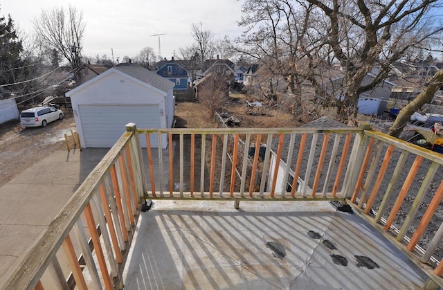 deck featuring a garage