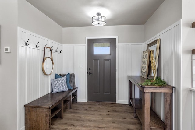 mudroom featuring hardwood / wood-style flooring