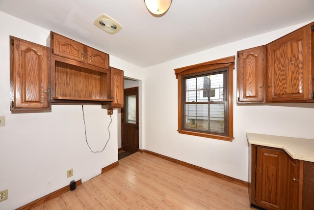 kitchen featuring light hardwood / wood-style flooring