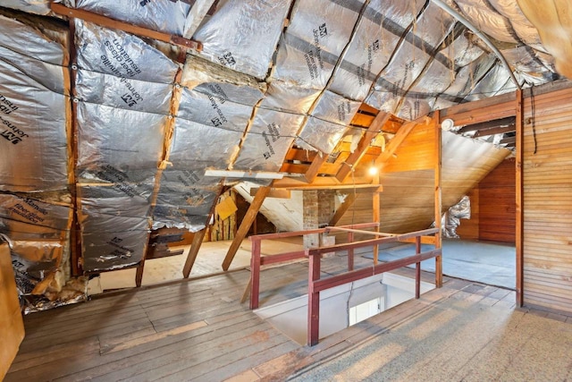 attic with an upstairs landing