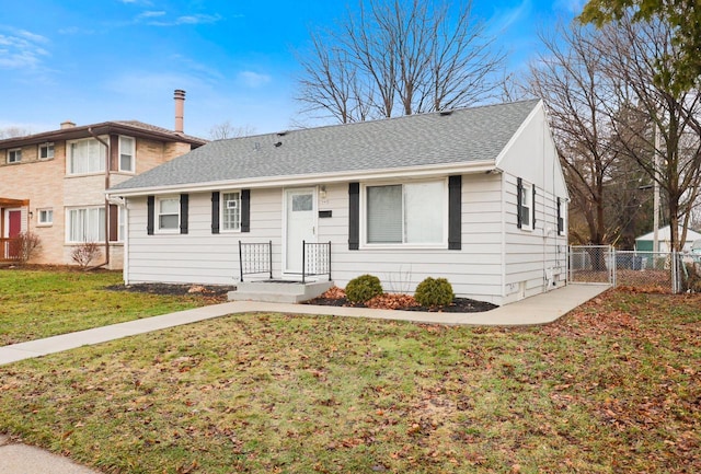 view of front of house with a front yard