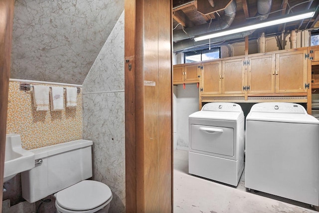 interior space featuring washer and clothes dryer and laundry area