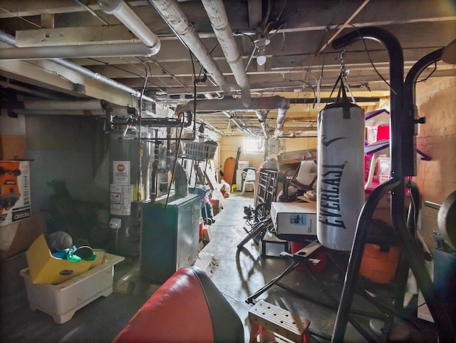 interior space featuring water heater