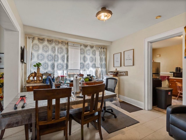 view of tiled dining room