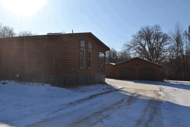 view of snow covered exterior