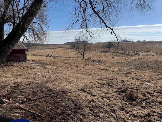 view of yard with a rural view