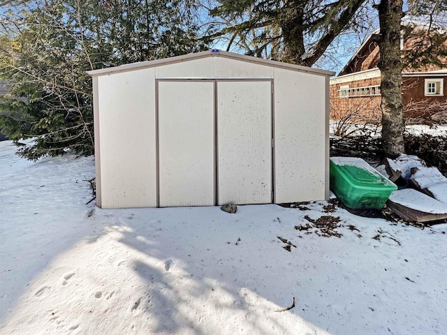 view of snow covered structure