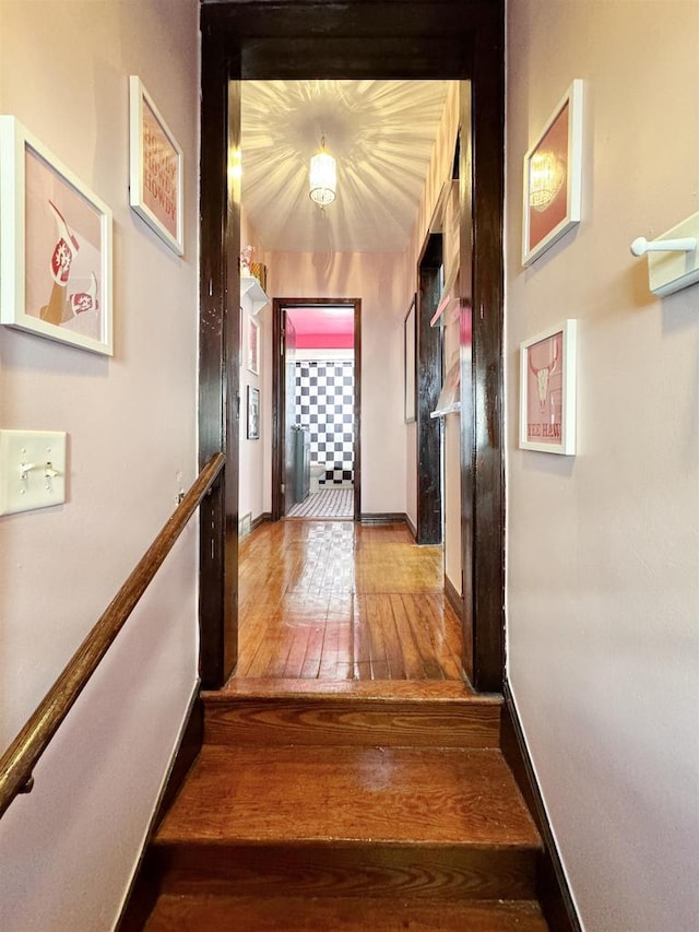 hallway featuring hardwood / wood-style floors