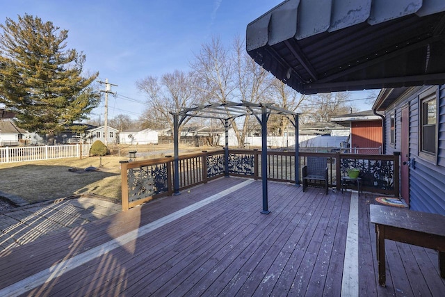 wooden deck with a pergola