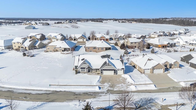 view of snowy aerial view