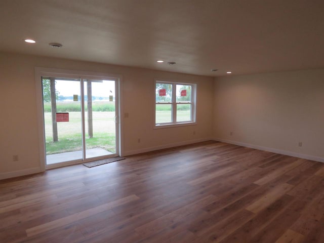 127 Linden Ln, Fox Lake, WI 53933 - spare room featuring wood finished floors and recessed lighting